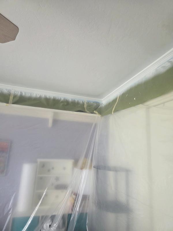Finished ceiling, clean transition to the wall